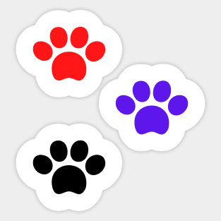 blue red black dog paws design Sticker